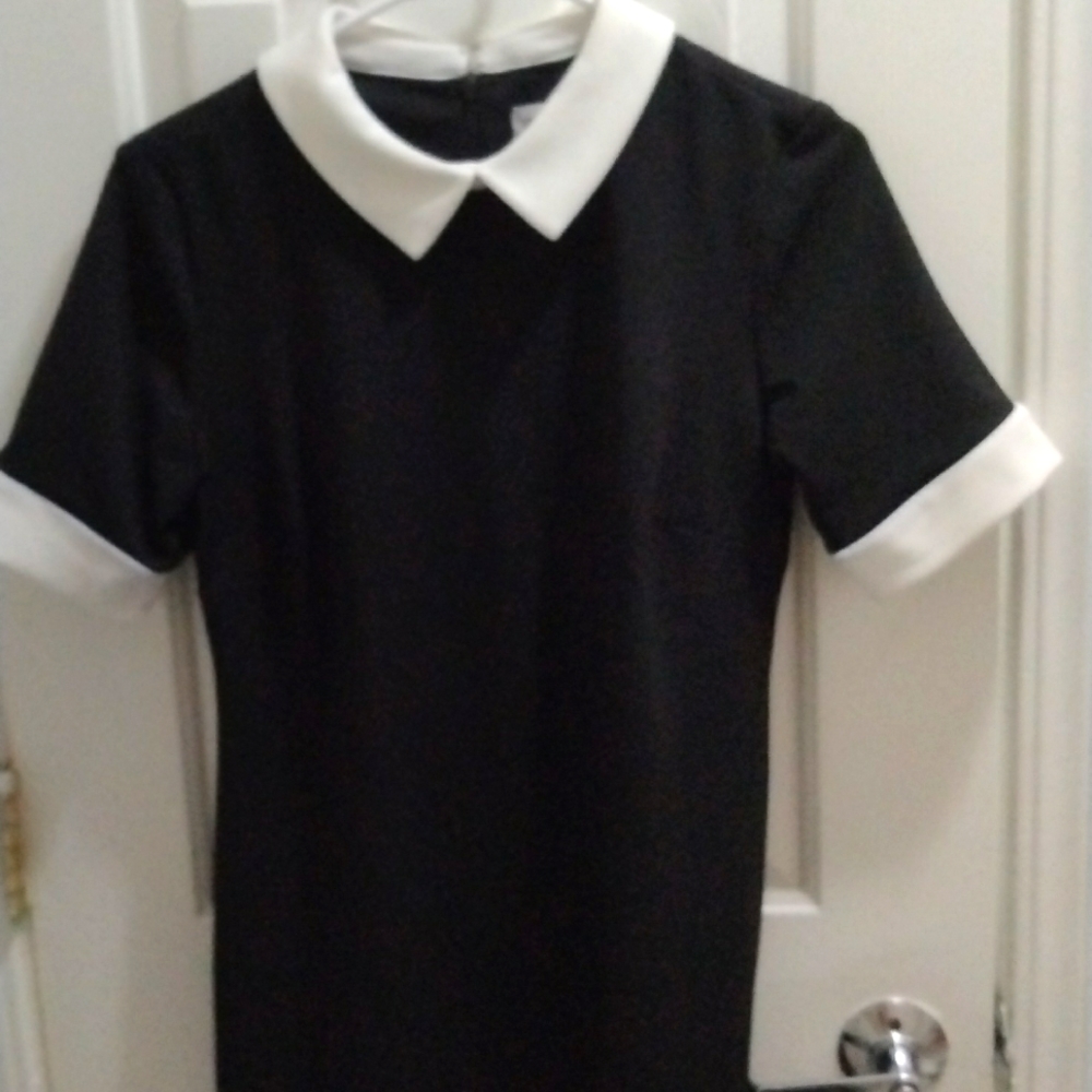 Shelby and palmer size 6 black dress white collar and cuff